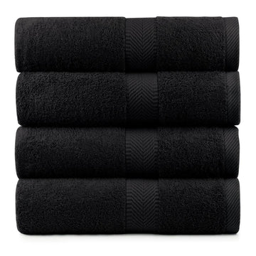 Terry Cotton Bath Towels - Set of 4 - 660 Gsm Thick